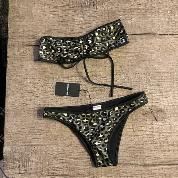 Zadig & Voltaire Bandeau/Halter Leopard Bikini. - Picture 5 of 9